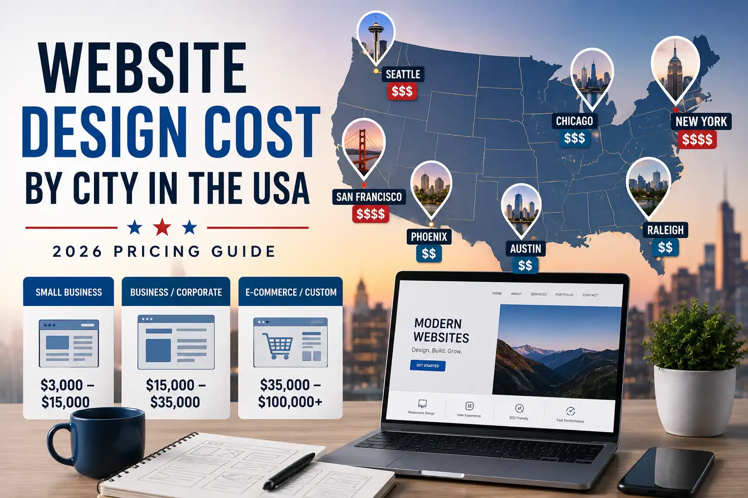 website design cost by city