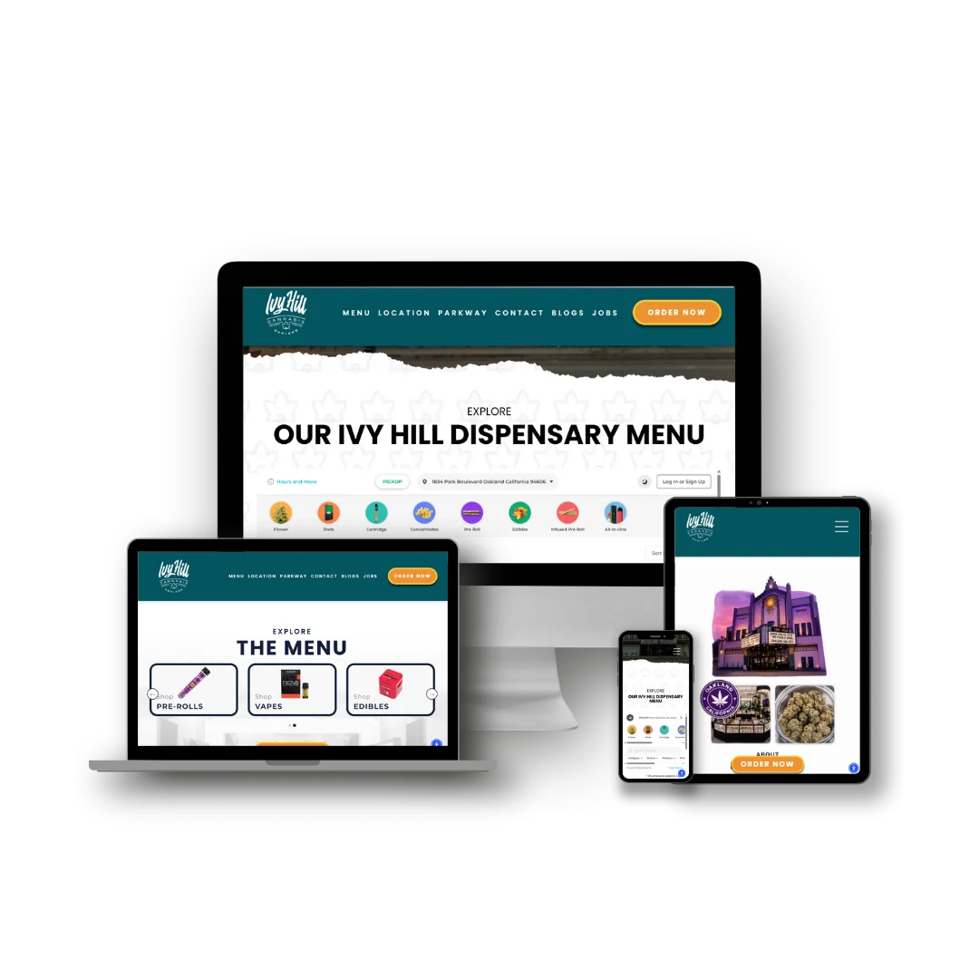 Ivy Hill website on desktop, laptop, tablet and phone